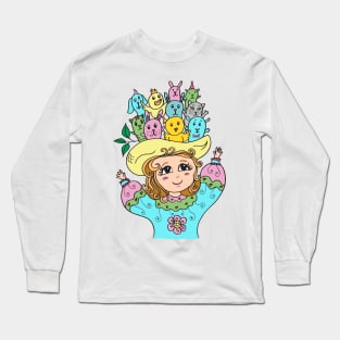 Girl with hat friends Long Sleeve T-Shirt